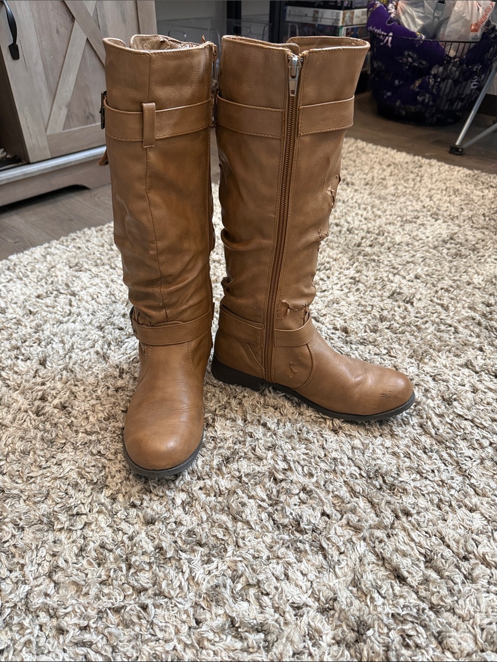 Tan Knee-High Women's Riding Boots